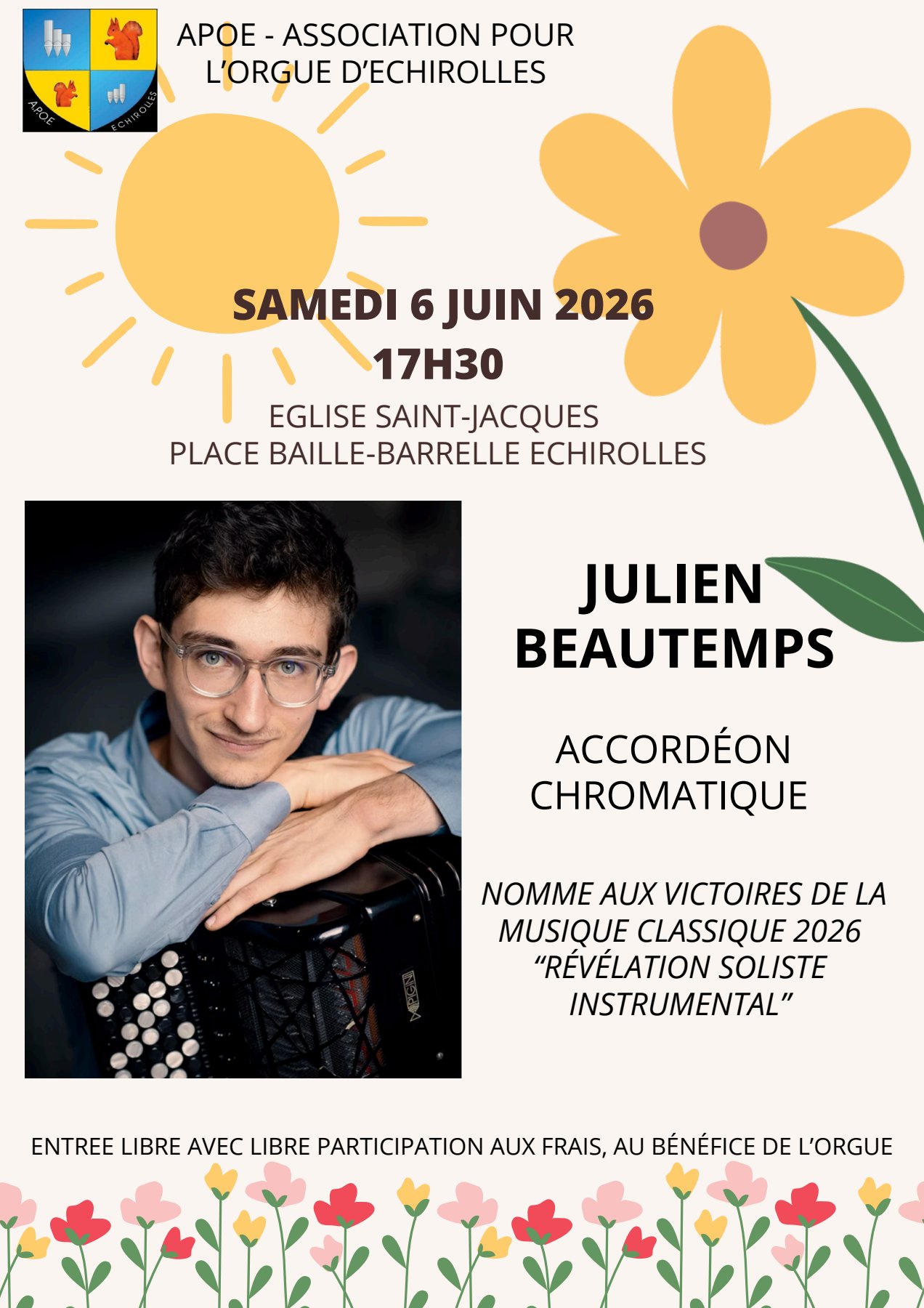 Concert Julien BEAUTEMPS du 6 juin 2026